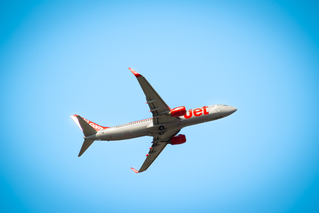 Jet2 Boeing 737 taking off from Leeds Bradford Airport